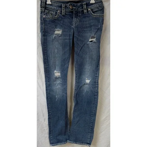 Silver Jeans Jeans Silver Womens 27x33 Tuesday Baby Boot Blue